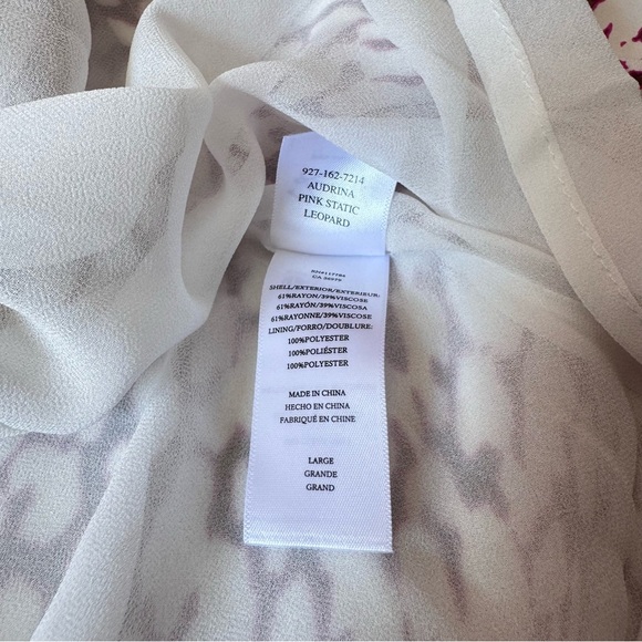 Rails Audrina Dress Midi Pink Static Leopard Pull On V-neck Size Large - Picture 10 of 11